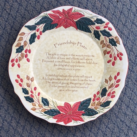Carson Home Accents Other - Christmas Plate by Carson - Friendship Theme